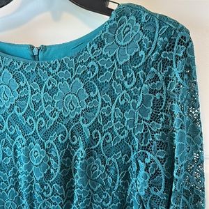 R&K (JC Penney brand) Teal Lace Dress